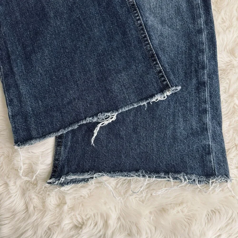 Aeropostale High Rise Wide Leg Ankle Jeans 10 (29x26) Blue Altered Cotton Womens